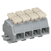 WAGO 261-204/342-000 4-way 10mm 2-Cndtr. 2 Push Btn. Flange Grey A...