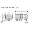 WAGO 264-254 4-way 10mm 4 Conductor Snap In Terminal Strip Grey AW...