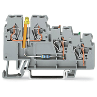 WAGO 270-585/281-507 Actuator -ve LED 3-Cndtr. Terminal Block Grey...