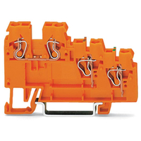 WAGO 270-586 Cct. 2 Actuator 3-Cndtr. Supply Terminal Block Orange...