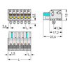 WAGO 2721-104/008-000 Female MCS-MIDI 4P 5mm Snap-in Feet Push Buttons