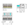 WAGO 2721-104/026-000 Female MCS-MIDI 4P 5mm Push Buttons