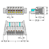 WAGO 2721-104/037-000 Female MCS-MIDI 4P 5mm Locking Levers Push B...