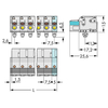 WAGO 2721-211/008-000 Female MCS-MIDI 11P 7.5mm Snap-in Feet Push. ..