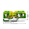 WAGO 284-687/999-950 10mm 3-cond. Thr. T-blk. ATEX Ex-e II Grn-yel...
