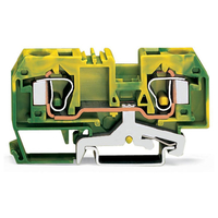 WAGO 284-907 10mm 2-conductor Through Terminal Block Green-yellow. ..