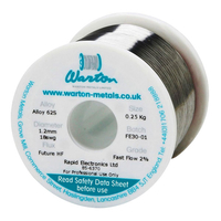 Warton Metals Future HF LMP 62S Fast Flow 2% Flux Solder Wire 18SW...