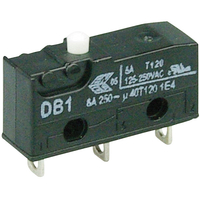 ZF DB1C-B1AA Microswitch SPDT 6A 250V AC,  Button,  Q.C.