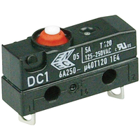 ZF DC1C-C3AA Microswitch SPDT 6A 250V AC,  Button,  Leads,  IP67