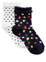 2 Pack Floral Ankle Socks,  multi
