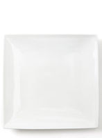 Retro sharp square dinner plate,  white