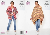 Cardigan and Poncho in King Cole Nordic Chunky (6073)