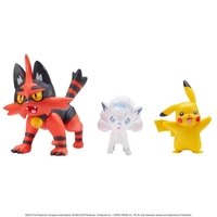 Pokémon Battle 3 Figure Pack (2" & 3") - Torracat,  Alolan Vulpix & Pikachu