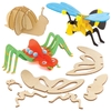 Bug Woodcraft Kits (Pack of 5) Art Craft Kit,  Easy To Assemble 3D Bug Figures,  5 Assorted Designs