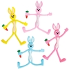 Bunny Bendy Toys (Pack of 4) Easter Toys 4 assorted colours - Pink,  Purple,  Blue & Yellow
