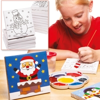 Christmas Colour-in Canvases Bulk Pack (Pack of 32)