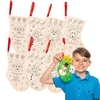 Christmas Colour-in Fabric Stockings Bulk Pack (Pack of 32)