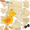 Easter Chick Wooden Marionette Kits (Pack of 3) Self-Assemble & Decorate