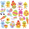 Easter Felt Stickers (Pack of 100) Easter Craft Supplies,  50 Assorted Designs,  Sizes 20-40mm,  Bunnies,  Chicks,  Lambs,  Flowers & More