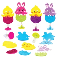 Easter Jump-up Kits (Pack of 8) Easter Crafts For Kids 4 assorted colours - Green,  Pink,  Blue & Purple