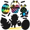 Easter Scratch Art Magnets (Pack of 10) Great For Kids,  Range Of Designs,  Tools Included