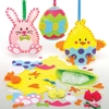Easter Sewing Kits (Pack of 3) Easter Crafts For Kids 3 assorted ribbon colours - Pink,  Blue & Green
