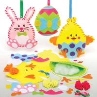 Easter Sewing Kits (Pack of 3) Easter Crafts For Kids 3 assorted ribbon colours - Pink,  Blue & Green