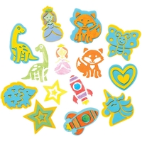 Foam Stampers Bumper Value Pack (Pack of 20) Art Supplies,  Art Materials 2 foam colours - Blue & Yellow