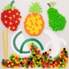 Fruit Pom Pom Art Kits (Pack of 5) Art Craft Kits 7 pom pom colours - Red,  Yellow,  Orange,  Green,  Dark Green,  Brown & Black