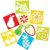 Fruit Stencils (Pack of 8) Art Supplies,  Art Materials 4 stencil colours - Yellow,  Red,  Green & Blue