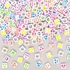 Funny Face Cube Beads (Pack of 300) Craft Embellishments 6 assorted colours - Green,  Pink,  Blue,  Yellow,  Purple & Orange