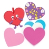 Heart Foam Blanks Classpack - 30 Foam Heart Shapes for Crafts. 18.5cm x 15.5cm. 6 Assorted Colours.