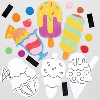 Ice Cream Sand Art Magnet Kits (Pack of 6) Decorate & Personalise,  Fun Craft Activities