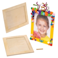 Large Wooden Photo Frames (Pack of 4) Decoration Craft Kits,  Size 21cm x 16cm,  Decorate & Personalise