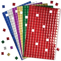 Metallic Foam Self-Adhesive Mosaic Squares (Pack of 1440) Craft Embellishments 6 assorted colours - Gold,  Silver,  Red,  Green,  Blue and Purple