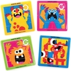Monster Bunch Sliding Puzzles (Pack of 6) Halloween Toys 6 assorted colours - Green,  Pink,  Blue,  Yellow,  Orange & Dark Blue