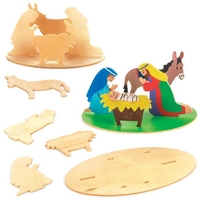 Nativity 3D Wooden Scenes (Pack of 3) Christmas Crafts