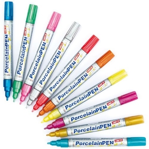 Pearlised Porcelain Paint Pens - 5 per pack (Pack B)