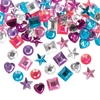 Princess Self-Adhesive Acrylic Jewels (Pack of 200) Craft Embellishments 6 assorted colours - Purple,  Silver,  Lilac,  Pink,  Pastel Pink & Pastel Blue