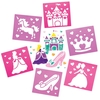 Princess Stencils (Pack of 8) Art Supplies,  Art Materials 2 stencil colours - Pink & Purple