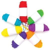 Rainbow Colours Wool Value Pack (Per pack) Natural Craft Materials 7 assorted rainbow colours - Red,  Orange,  Yellow,  Green,  Blue,  Indigo & Violet
