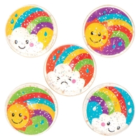 Rainbow Glitter Bouncy Balls (Pack of 10) Pocket Money Toys