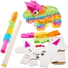 Rainbow Unicorn Pinata Kit (Each) Party Decorations 5 assorted colour strips - Pink,  Blue,  Green,  Yellow & Orange