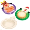 Santa & Reindeer Porcelain Plates (Pack of 2) Christmas Crafts