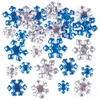 Snowflake Acrylic Jewels (Pack of 150) Craft Embellishments 2 assorted colours - Dark Blue & Silver