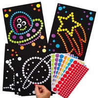 Solar System Dotty Sticker Art (Pack of 8) Art Craft Kits 8 assorted sticker colours - Red,  Yellow,  Green,  Orange,  Purple,  Pink,  Light Blue & Dark Blue