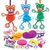Teddy Bear Stacking Decoration Kits (Pack of 6) Decoration Craft Kits 6 foam colours - Yellow,  Pink,  Blue,  Orange,  Purple & Green
