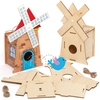 Windmill Wooden Birdhouse Kits (Pack of 2) Nature Craft Kits,  Hangin Cord Included,  Assemble & Decorate,  22.5cm
