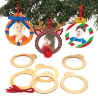Wooden Photo Baubles (Pack of 10) Christmas Crafts