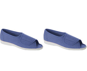 Touch Fastening Peep Toe Shoes (2 Pairs - SAVE &163;5),  Denim and Denim,  Size 8